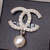 Secondhand Chanel CC Drop Brooch Metal and Faux Pearls