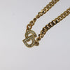 Secondhand Christian Dior CD Pendant Necklace Metal and Crystals