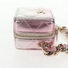 Chanel CC Cube Zip Clutch with Chain Handle Quilted Lambskin
