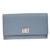 Secondhand Fendi Peekaboo Wallet Blue Leather Accessories