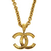 Chanel Vintage CC Pendent Necklace Plated Metal