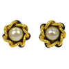 Secondhand Chanel Vintage Round Clip-On Earrings Metal with Faux
