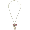 Secondhand Chanel CC Bow Necklace Gold-plated with Artificial