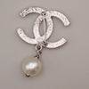 Chanel CC Drop Brooch Metal and Faux Pearls