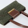 Secondhand Bvlgari Handbag Green Wool Bags