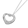 Secondhand Tiffany & Co. Elsa Peretti Open Heart Pendant Necklace Sterling Silver with Pink Sapphire