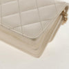 Secondhand Chanel Camellia Bow Flap Card Holder with Chain Quilted