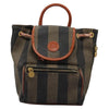 Fendi Pequin Front Pocket Backpack Coated Canvas