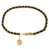 Chanel Vintage Medallion Chain Belt Metal and Leather