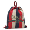 Secondhand Gucci Logo Drawstring Backpack Striped
