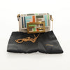 Fendi Chain Baguette Charm Bag Zucca Embroidered Canvas