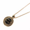 Secondhand Christian Dior CD Round Pendant Necklace Metal and Crystals