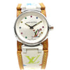 Secondhand Louis Vuitton Tambour Quartz Watch Stainless Steel and Monogram Multicolor