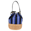 Secondhand Prada Drawstring Bucket Bag Canvas and Wicker