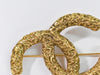 Chanel CC Brooch Textured Metal