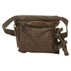 Secondhand Bottega Veneta Zip Pocket Waist Bag Leather with Intrecciato