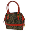 Fendi Vintage Convertible Bowling Bag Leopard Print Jacquard