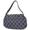 Celine Vintage Triomphe Shoulder Bag Denim with Leather