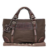 Secondhand Celine Boogie Satchel Brown Canvas Bags