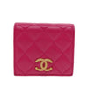 Secondhand Chanel Textured CC Bifold Wallet Quilted Caviar