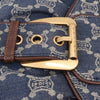 Celine Vintage Triomphe Shoulder Bag Denim with Leather