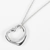 Secondhand Tiffany & Co. Elsa Peretti Open Heart Pendant Necklace Sterling Silver with Pink Sapphire