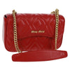Secondhand Miu Miu Chain Flap Shoulder Bag Quilted Shiny