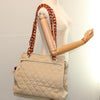 Chanel Resin Chain Handle Shoulder Bag Canvas