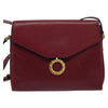 Secondhand Celine Circle logo Burgundy Leather Bags