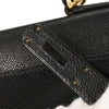 Hermes Kelly Handbag Black Courchevel with Palladium Hardware