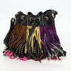 Saint Laurent Fringe Emmanuelle Bucket Bag Multicolor Leather