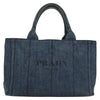 Secondhand Prada Canapa Tote Blue Denim Jeans Bags