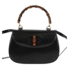 Gucci Vintage Convertible Bamboo Top Handle Bag Leather