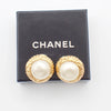 Secondhand Chanel Vintage Round Clip-On Earrings Metal with Faux