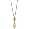 Secondhand Chanel CC Chain Necklace Metal with Faux Pearls