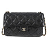 Secondhand Chanel Foldable Tote Bag with Chain Quilted Caviar with Printed