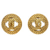 Secondhand Chanel Vintage CC Round Cutout Clip-On Earrings
