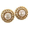 Secondhand Chanel Vintage Round Clip-On Earrings Metal with Faux