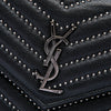 Secondhand Saint Laurent Chevron Studded Sheepskin Monogram Envelope Chain Wallet