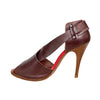 Secondhand Vivienne Westwood Brown Leather Peep-Toe Sandals - '00s