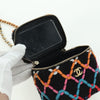 Chanel Pearl Crush Vanity Case with Chain Quilted Multicolor Tweed