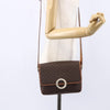 Celine Vintage Macadam Circle Logo Canvas and Leather