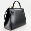 Hermes Kelly Black Box Calf with Gold Hardware