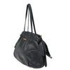 Prada Bow Tie Pleated Tote Leather