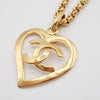 Chanel Vintage CC Heart Pendant Long Metal