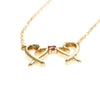 Tiffany & Co. Double Loving Heart Pendant 18K Rose Gold with Pink Sapphire