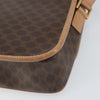 Celine Vintage Macadam Circle Logo Canvas and Leather