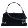 Chanel Vintage CC Side Belted Bowler Check Embossed Velvet