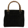 Gucci Vintage Bamboo Front Pocket Tote Suede