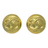 Chanel Vintage CC Round Clip-On Metal